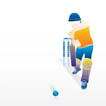 Abstract cricket player design Illustrazione stock