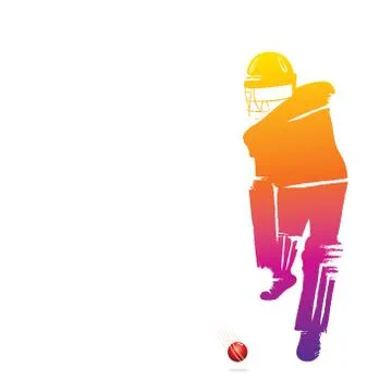 Abstract cricket player illustration Illustrazione stock