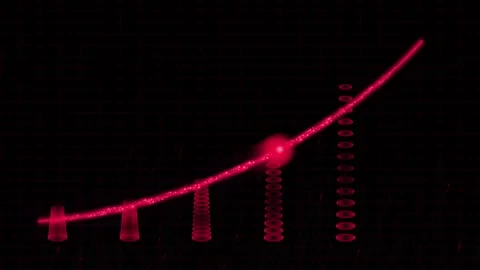 Abstract Crimson Velocity Exponential Growth Matrix 4K Seamless Loop Stock Footage 343698314