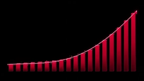 Abstract Crimson Velocity Exponential Growth Matrix 4K Seamless Loop Stock Footage 343698337