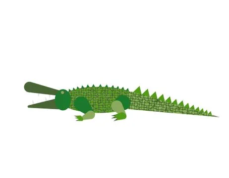 Abstract crocodile isolated on white background. Vector illustration. Иллюстрация