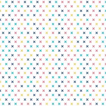 Abstract cross pattern colorful on white background. Geometric memphis plus s Stock Illustration