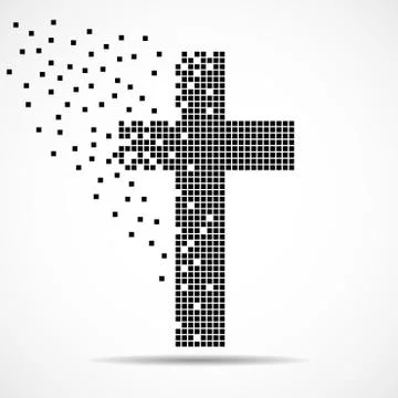 Abstract cross of pixeles Stock Illustration
