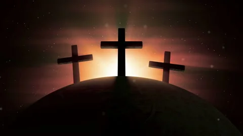Abstract Cross Sunset Video stock 165673271