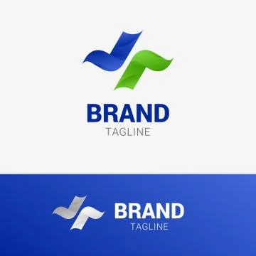 Abstract Cross Wave Logo Stock Illustration