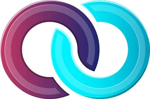 Abstract crossed circle logo illustration in trendy and minimal style 스톡 일러스트