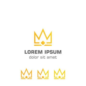 Abstract crown, gold crown. Vector logo template Stock Illustration