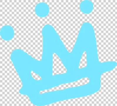 Abstract crown-like shape is floating in light-blue brushstroke art on Stock Illustration