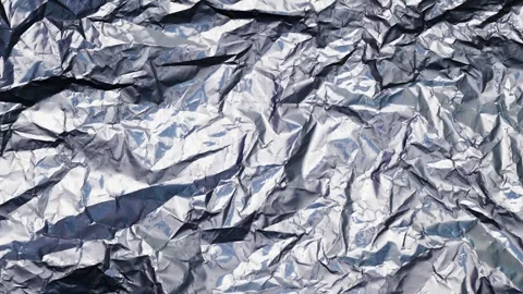 Abstract Crumpled Aluminum Foil Texture Background in Silver Tone Stock Footage 311501754