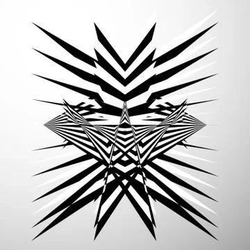 Abstract crumpled, distorted shape. Geometric, edgy element イラスト素材