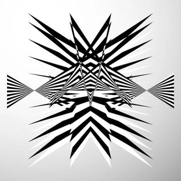 Abstract crumpled, distorted shape. Geometric, edgy element イラスト素材