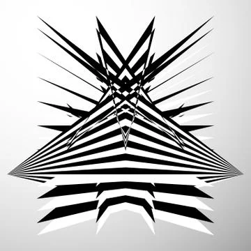 Abstract crumpled, distorted shape. Geometric, edgy element イラスト素材