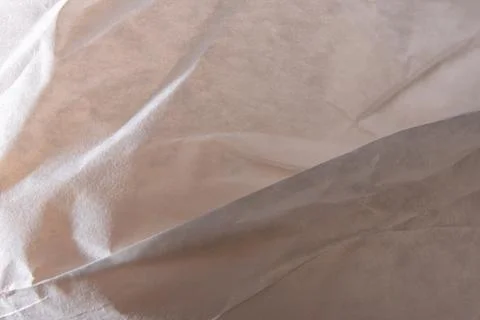Abstract Crumpled Light Fabric Texture Soft Shadows Flowing Organic Pattern.. Stock Photos