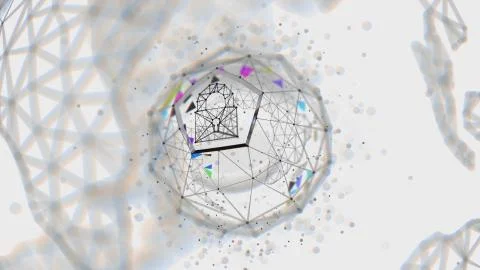 Abstract crypto cyber security technology on global network background. Digital Stock Illustration