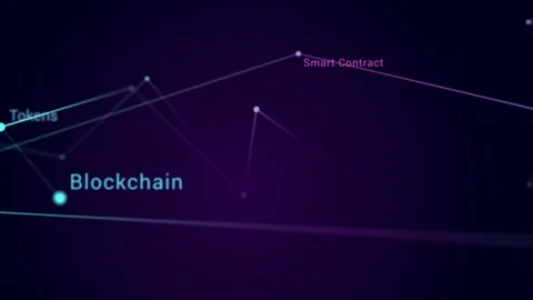 Abstract Cryptocurrency Blockchain Technology plexus concept background. Stock Footage 98341509