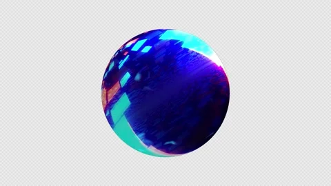 Abstract Crystal ball with digital tech LED light Stock Footage 147603420