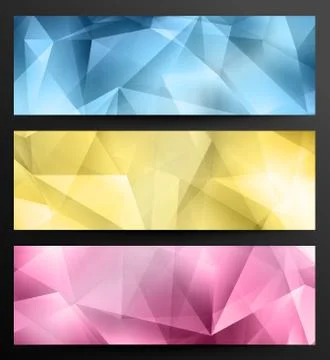 Abstract Crystal Banners Illustrazione stock