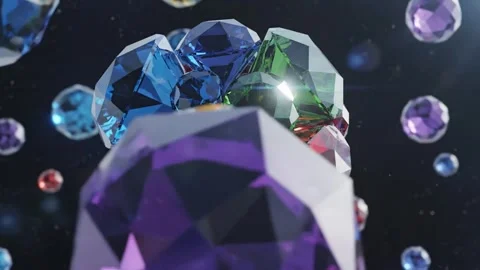 Abstract Crystal Cluster in Space Stock Footage 324807620