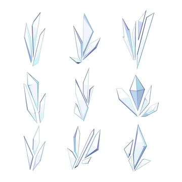 Abstract crystal composition forming geometric ice shards Stock Illustration