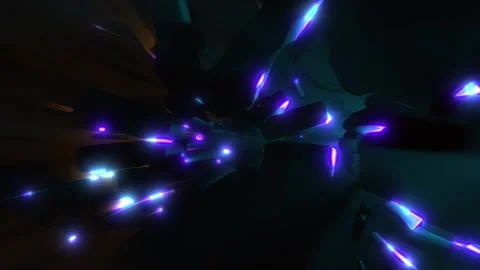 Abstract crystal core exploding with purple and teal lights 스톡 동영상 297186631