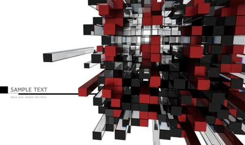 Abstract Crystal cubes background design with clipping path. Stock Illustration