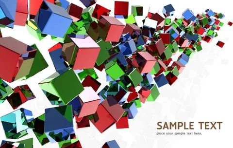 Abstract Crystal cubes background design with clipping path. Stock Illustration