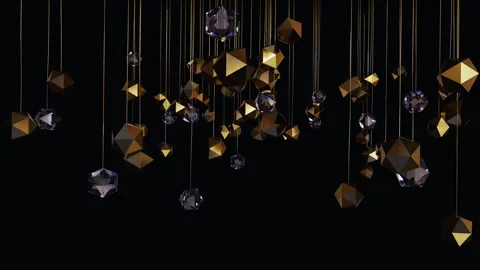 Abstract Crystal Gold Loop Background Stock-Footage 291686671