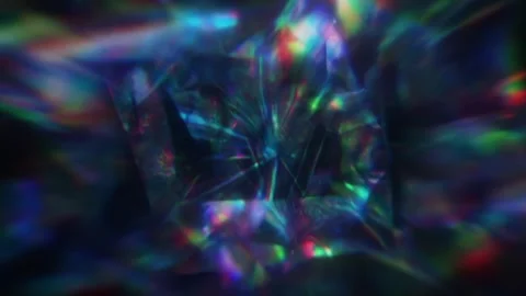 Abstract Crystal Prism Background With Blue Iridescent Light Depth Stock-Footage 332304091