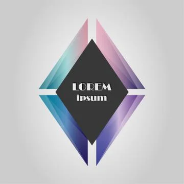 Abstract crystal shape on a bright background. Vector illustration. Stock Illustration