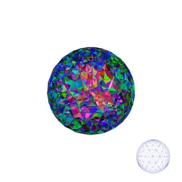 Abstract crystal sphere. Isolated on white background. Vector colorful illust Stock Illustration