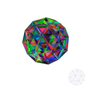 Abstract crystal sphere. Isolated on white background. Vector colorful illust 스톡 일러스트