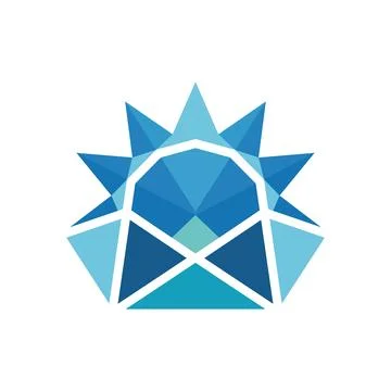 Abstract Crystal Star Logo Design with Modern Geometric Diamond Symbol Stock Illustration