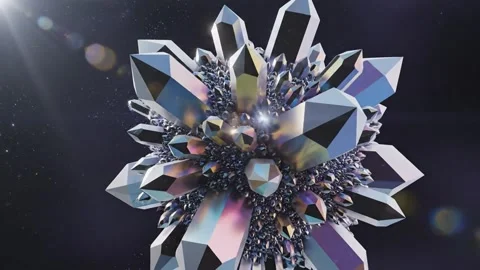 Abstract Crystal Structure in Space Stock Footage 324807556