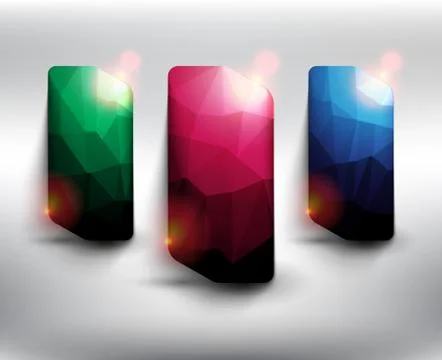 Abstract crystal web banner set of 3. Stock Illustration