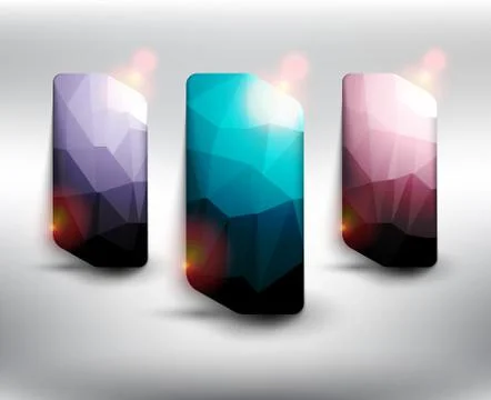 Abstract crystal web banner set of 3. Ilustración de archivo