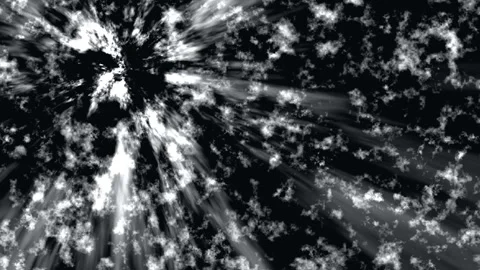 Abstract crystalline explosion with bright light rays in dark space during .. Stock Footage 342521485