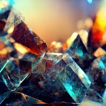 Abstract crystals on a blurred light background Stock Illustration