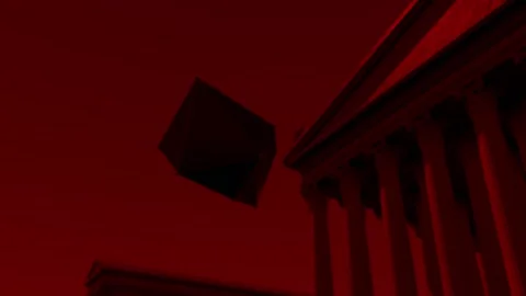 Abstract cube on ancient background Stock Footage 138510747