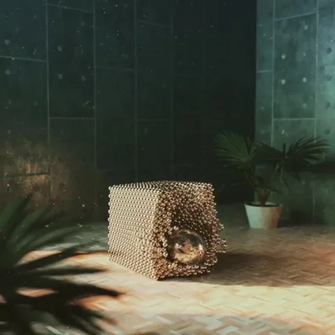 Abstract cube and ball Video stock 132715420