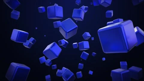 Abstract Cube Background Blue Loop Stock Footage 343377796