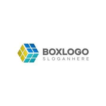 Abstract cube box logo design. Stock Illustration
