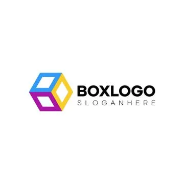 Abstract cube box logo. logo with a box or cube shape. vector Illustrazione stock