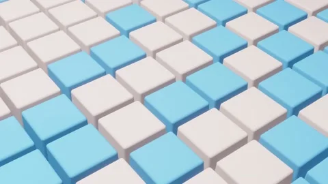 Abstract cube, color changing seamless loop background, 3D animation Vidéo 235897780