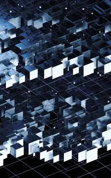 Abstract cube construction, 3d rendering. Stock Illustration