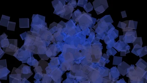 Abstract Cube Explosion Background in blue Stock Footage 101741839