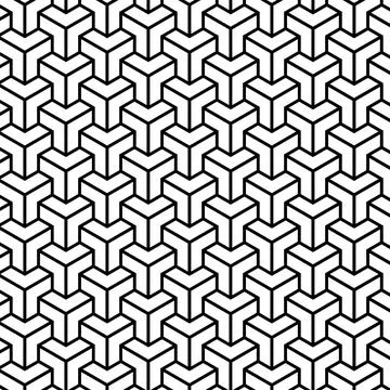 Abstract cube geometric seamless pattern background Stock Illustration