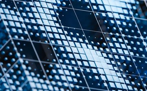 Abstract cube material, geometry background, 3d rendering. Illustrazione stock