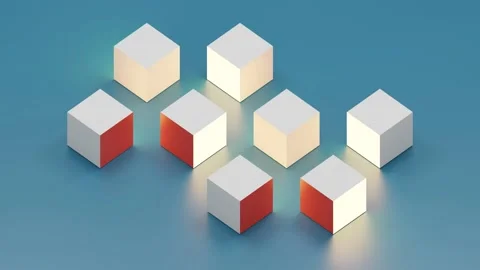 Abstract Cube Motion Graphic. Modern Geometric Animation Stock Footage 137497432