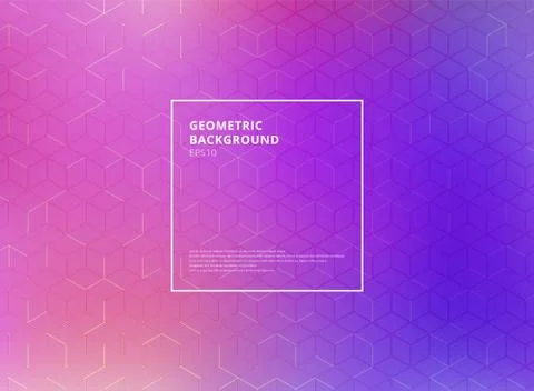 Abstract cube pattern on blue and purple gradients background Illustrazione stock