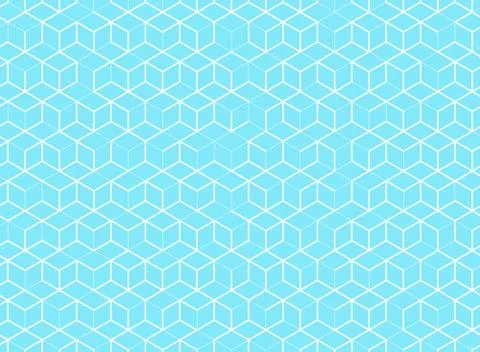 Abstract cube pattern on blue background. Digital geometric lines square mesh Ilustración de archivo